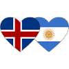 Islande Argentine Drapeau Coeur