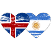 Iceland Argentina Flag Heart Used