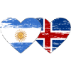 Argentina Iceland Flag Heart Used
