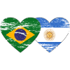Brazil Argentina Flag Heart Used