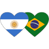 Argentine Brésil Drapeau Coeur