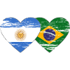 Argentina Brazil Flag Heart Used
