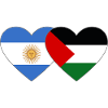 Argentina Palestine Flag Heart Used