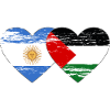 Argentina Palestine Flag Heart