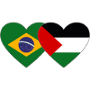 Brazil Palestine Flag Heart