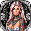 Cool gothic girl with tattoos