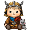Bébé Viking avec doudou