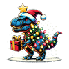 Tree Rex - Dino mit Weihnachtslichtern
