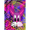 Graffiti style pink rabbit