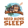 Sleeping chimpanzees - hugging the