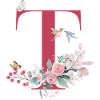 Buchstabe t floral - Geschenkidee