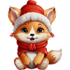 Weihnachtspfote: Niedlicher Fuchs mit Mütze