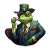 mafioso frog holding a cigarette