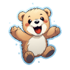 cute bear who jumps happily