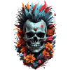 Blumen-Punk-Schädel