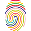 rainbow spiral lines.