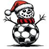 Snowman with Christmas Soccer Balls