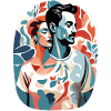 Art abstrait homme et femme