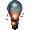Light bulb with moonlight