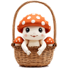 Cute toadstool in basket