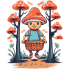 Cute Mushroom Mushroom Picker