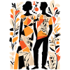 Abstract Art Man and Woman