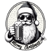 Weihnachtsmann mit Bier Frohe Weihnachten