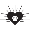 Heart with dog paw