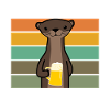 Otter With Retro Beer