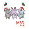 Glædelig Hippoma's ordspil flodhest jul