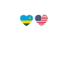 Rwanda USA Heartbeat Flag American