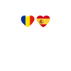 Romania Spain Heartbeat Flag Romanian