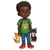 Kids with Animals Cartoon Design