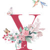 Buchstabe y floral - Geschenkidee