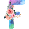 Buchstabe f Aquarell
