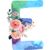 Buchstabe E Aquarell