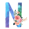 Buchstabe N Aquarell