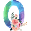 Letter o watercolour