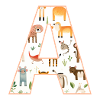 Letter A, Monogram, Animal Print