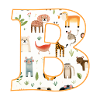 Letter B, Monogram, Animal Pattern