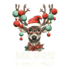 Rentier mit Weihnachtskugeln und Mütze