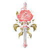 Épée Goth Rose rouge