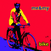 Cyclist riding bicycle