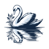 Eleganter Schwan am ruhigen See