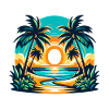 Tropical beach at sunset
