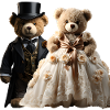 Two happy newlywed bears
