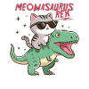 Cool kattunge på T-Rex Funny Dinosaur Trend