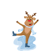 Charming iceskating reindeer