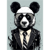 Panda costume smoking panda géant