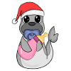 Bébé Lion de mer Noël